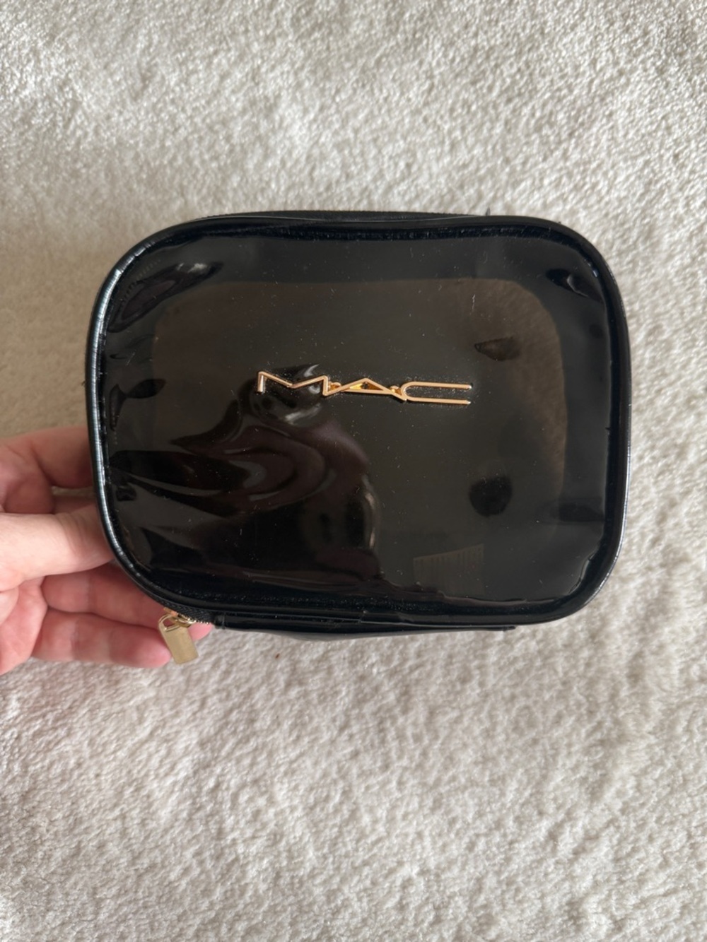 MAC Black Glossy Cosmetic Pouch